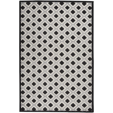 Palacedesigns 4 x 6 ft. Black White Gray Indoor & Outdoor Area Rug PA3640614